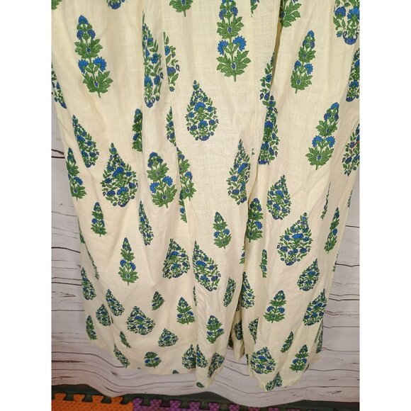 Japna Womens XL Spaghetti Strap Maxi Dress With Blue & Green Floral Print - Picture 4 of 6